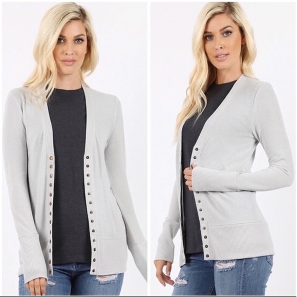 Long Sleeve Snap Button Cardigan - Picture 4 of 5